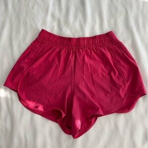 Lululemon ruched-side high-rise short 3” in raspberry coulis